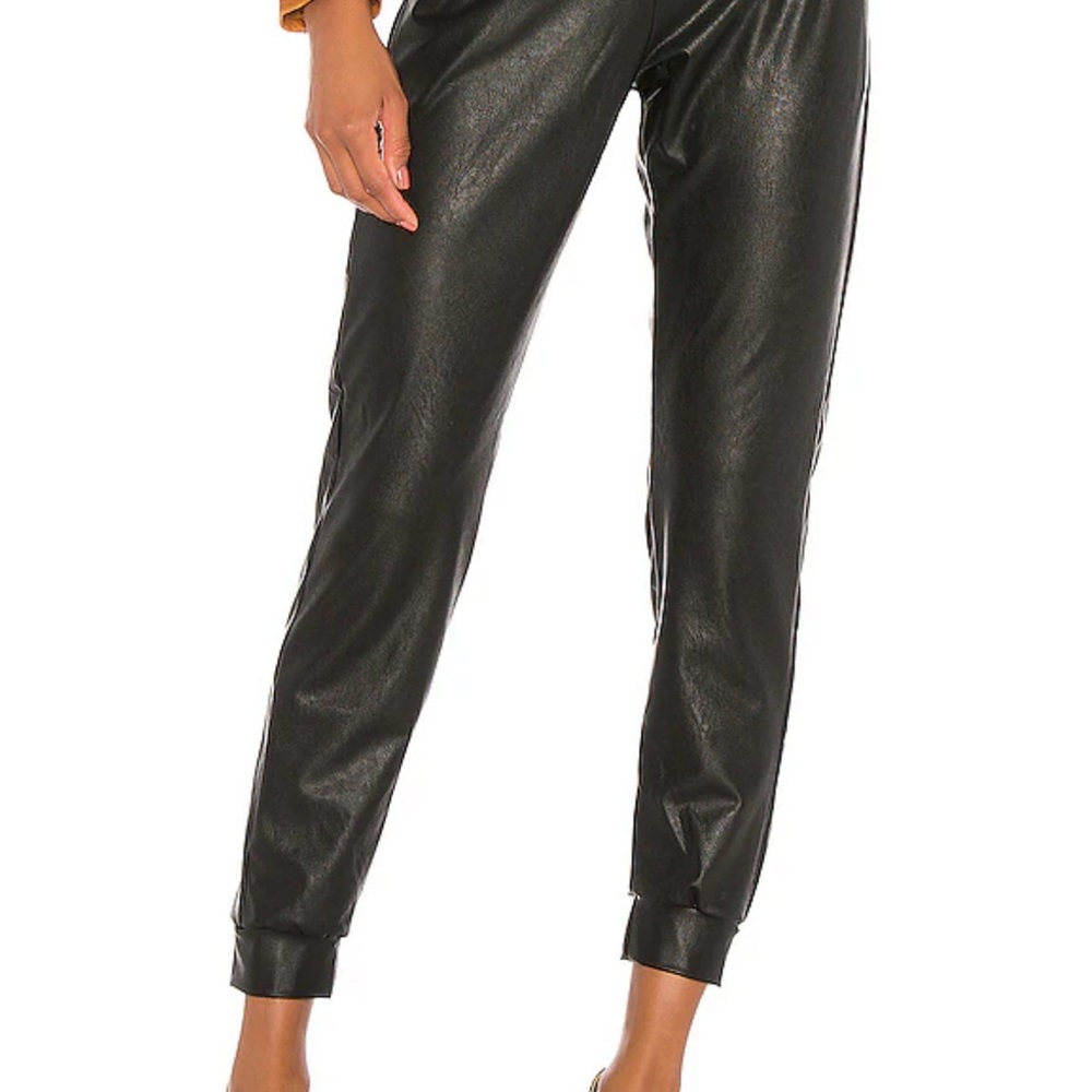 Commando Black Faux Leather Joggers